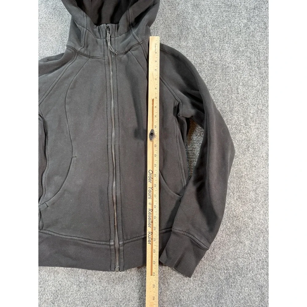 Lululemon Scuba Hoodie Womens Small Black Full‎ Zip Thumbholes Sweatshirt Logo - Picture 6 of 13